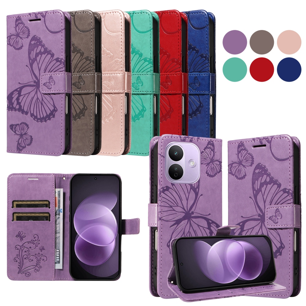 Big Butterfly könyvformájú tok a Xiaomi Redmi Note 17 Pro 5G-hez – lila