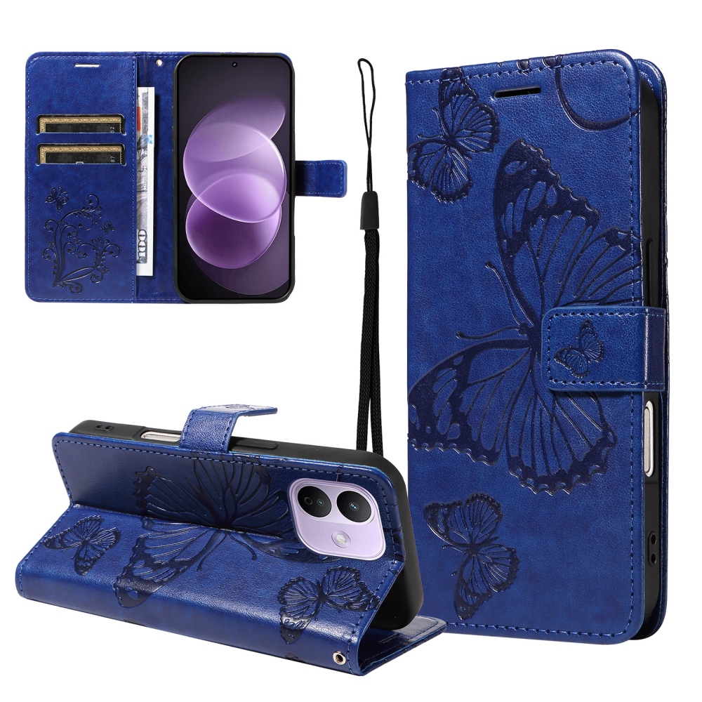 Big Butterfly könyvformájú tok a Xiaomi Redmi Note 17 Pro 5G-hez – kék