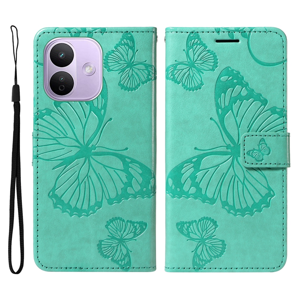 Big Butterfly könyvformájú tok a Xiaomi Redmi Note 17 Pro 5G-hez – kék-zöld