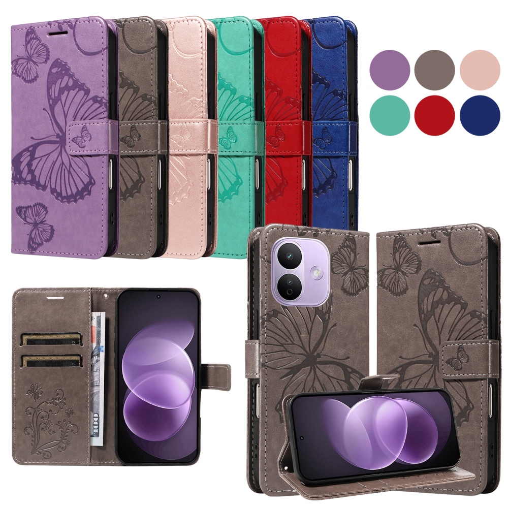 Big Butterfly könyvformájú tok a Xiaomi Redmi Note 17 Pro 5G-hez – szürke