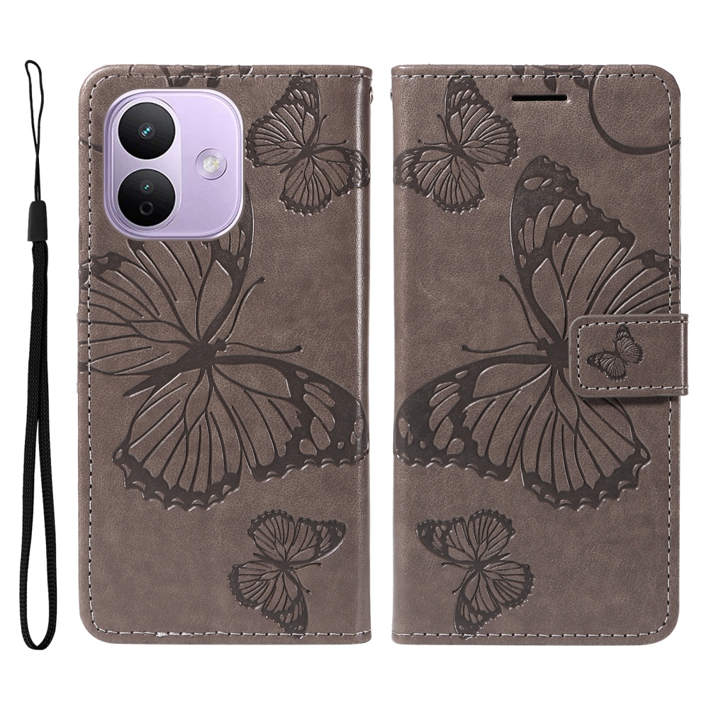 Big Butterfly könyvformájú tok a Xiaomi Redmi Note 17 Pro 5G-hez – szürke
