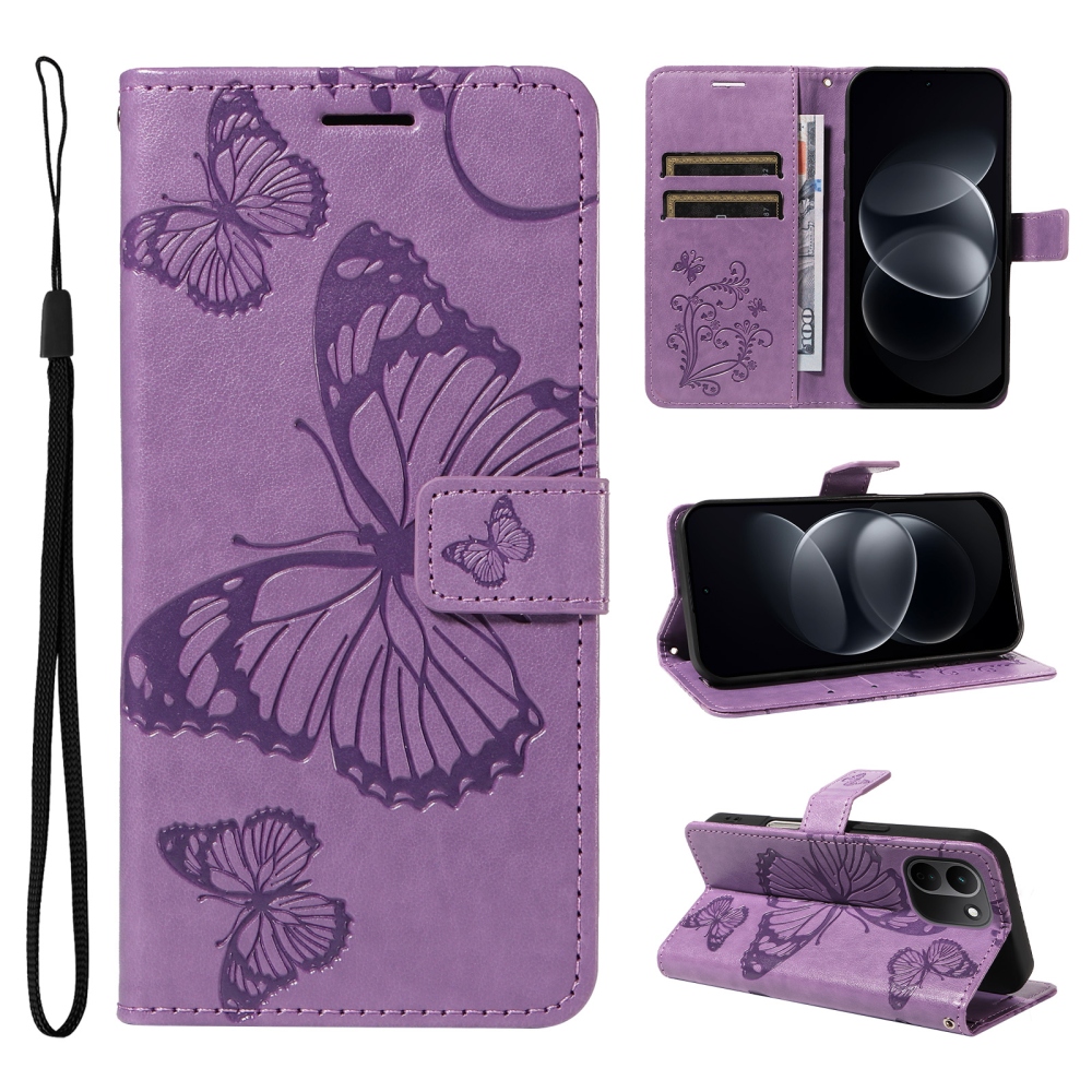 Big Butterfly könyvformájú tok a Xiaomi Redmi Note 17 Pro Max 5G-hez – lila
