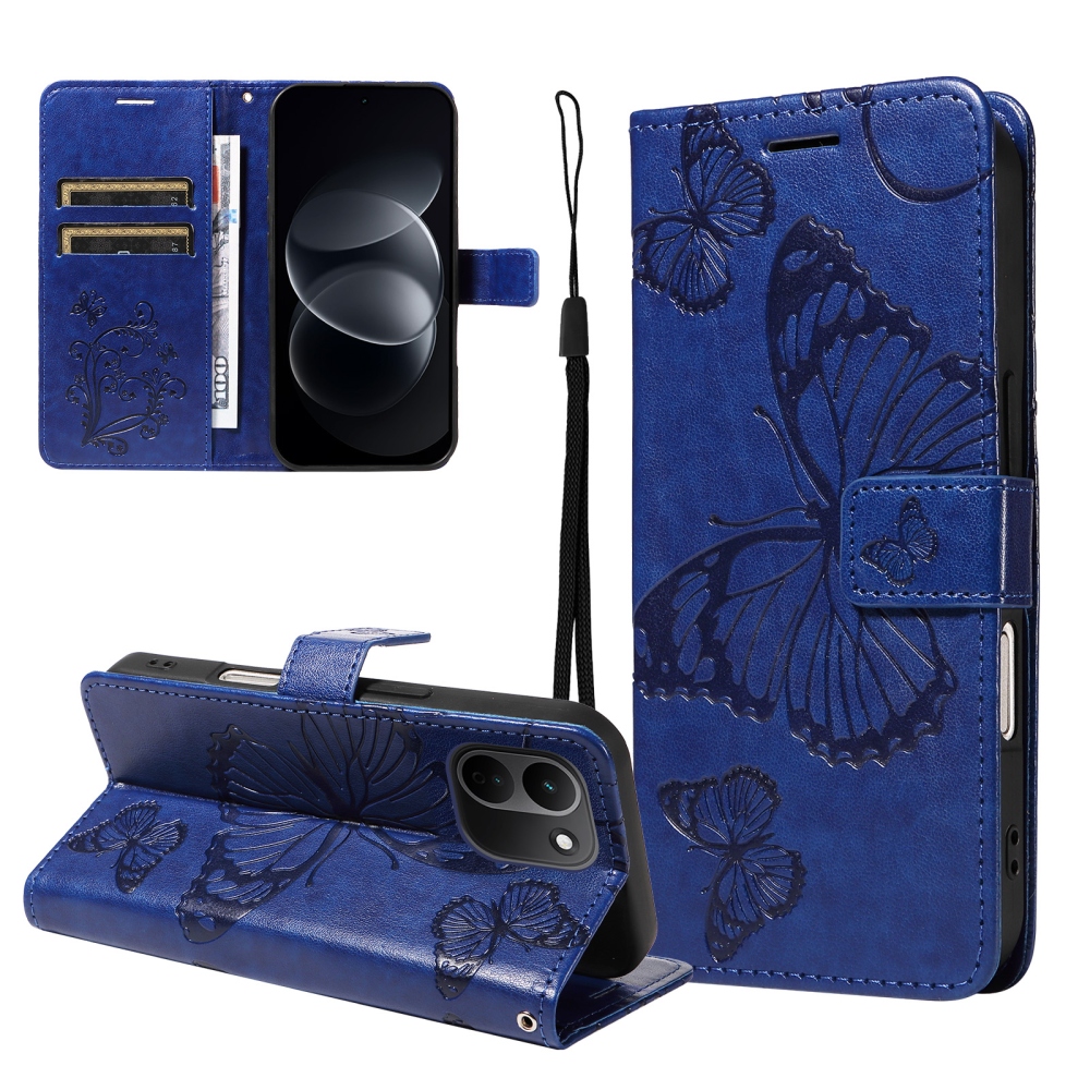 Big Butterfly könyvformájú tok a Xiaomi Redmi Note 17 Pro Max 5G-hez – kék