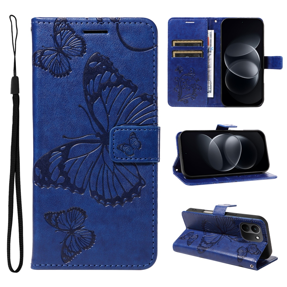 Big Butterfly könyvformájú tok a Xiaomi Redmi Note 17 Pro Max 5G-hez – kék