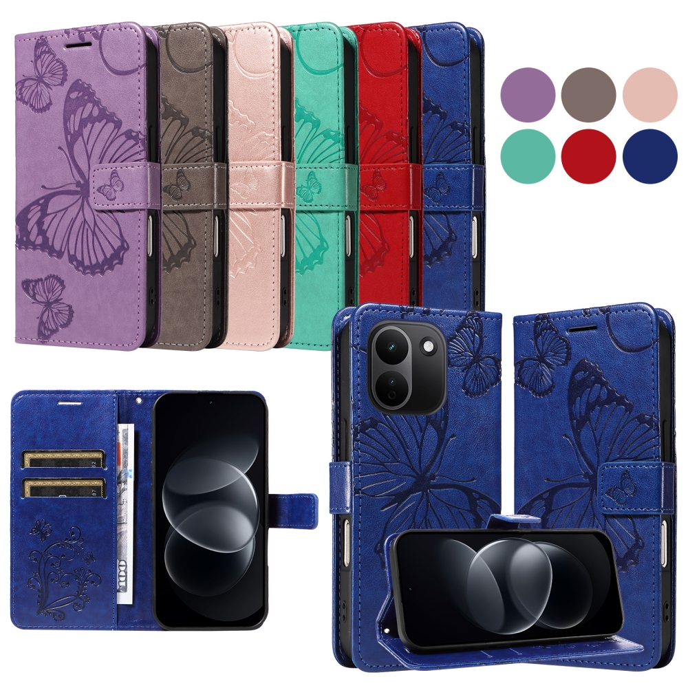 Big Butterfly könyvformájú tok a Xiaomi Redmi Note 17 Pro Max 5G-hez – kék