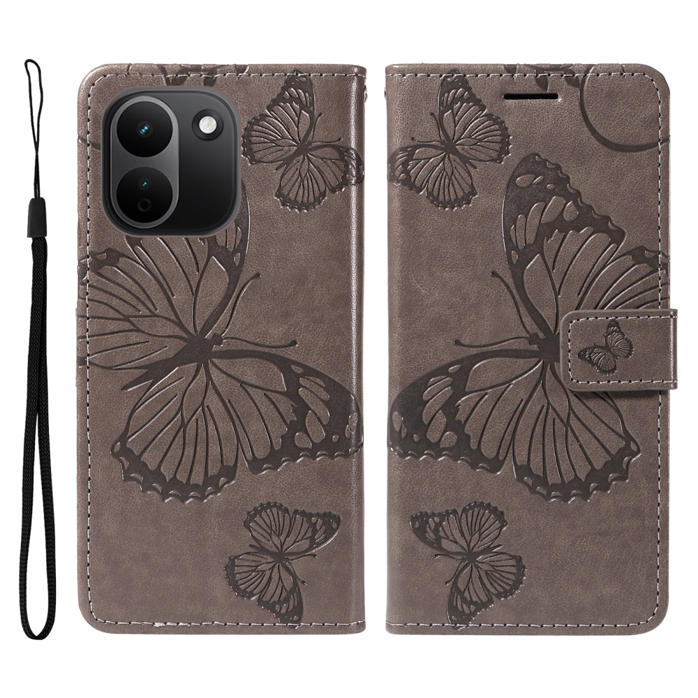 Big Butterfly könyvformájú tok a Xiaomi Redmi Note 17 Pro Max 5G-hez – szürke