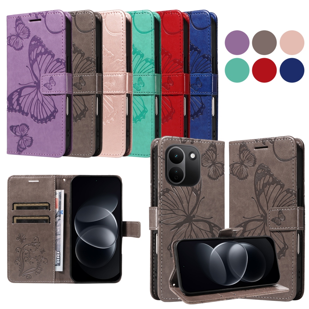 Big Butterfly könyvformájú tok a Xiaomi Redmi Note 17 Pro Max 5G-hez – szürke