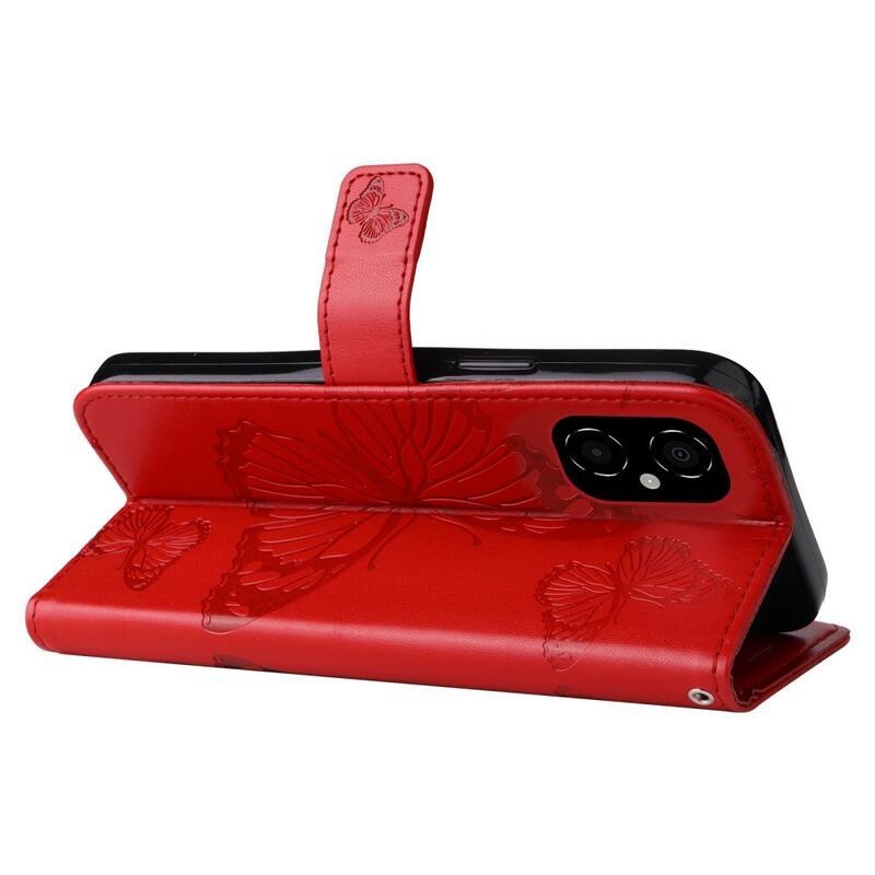 Nagy pillangó pénztárca tok Xiaomi Poco M4 5G - piros