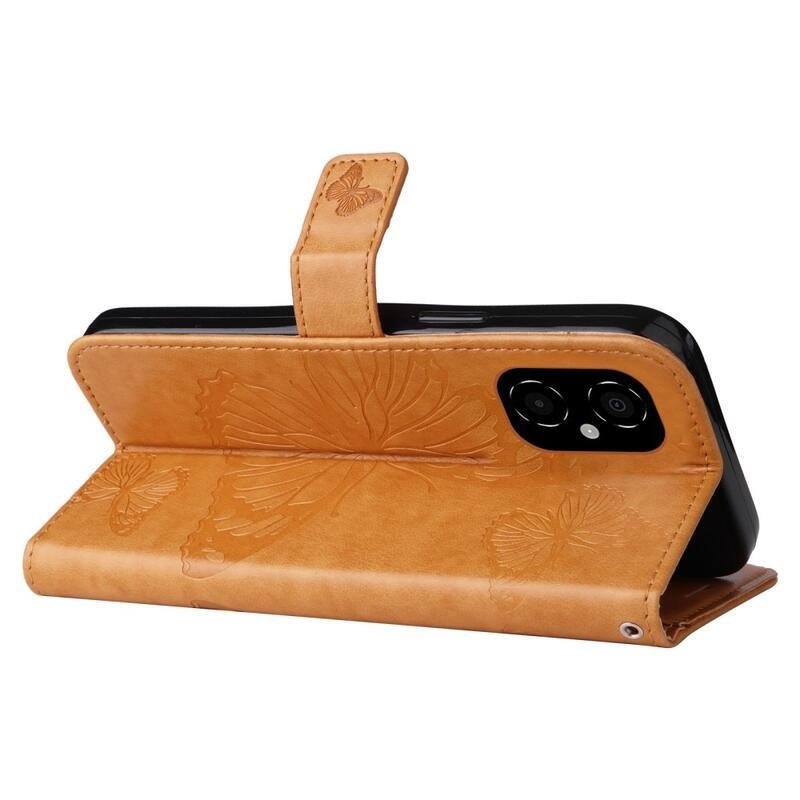 Nagy pillangó pénztárca tok Xiaomi Poco M4 5G - sárga