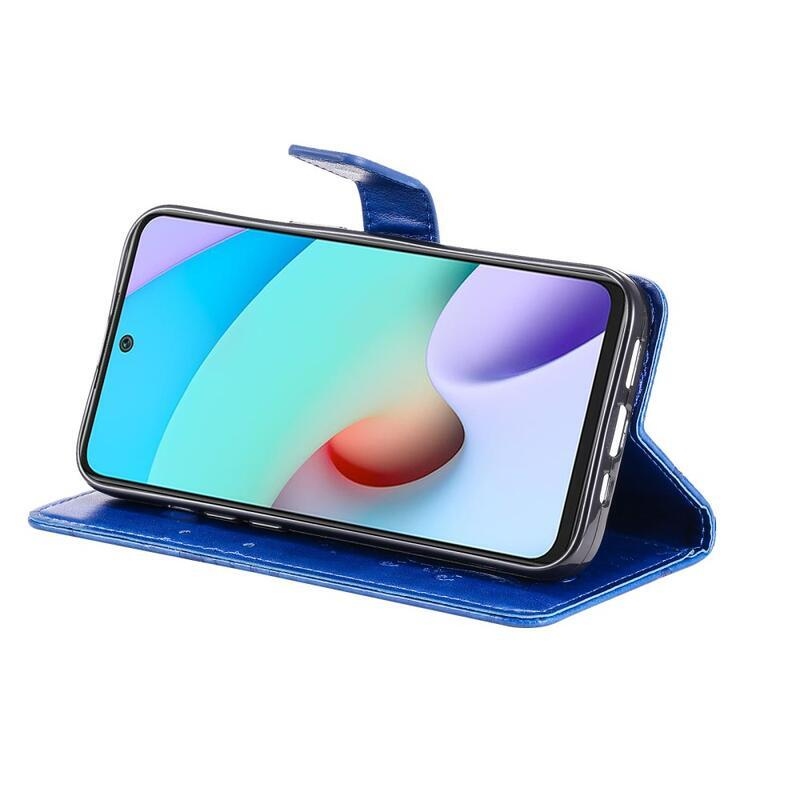 Nagy pillangó PU bőr pénztárca tok Xiaomi Redmi 10/Redmi 10 (2022) - kék