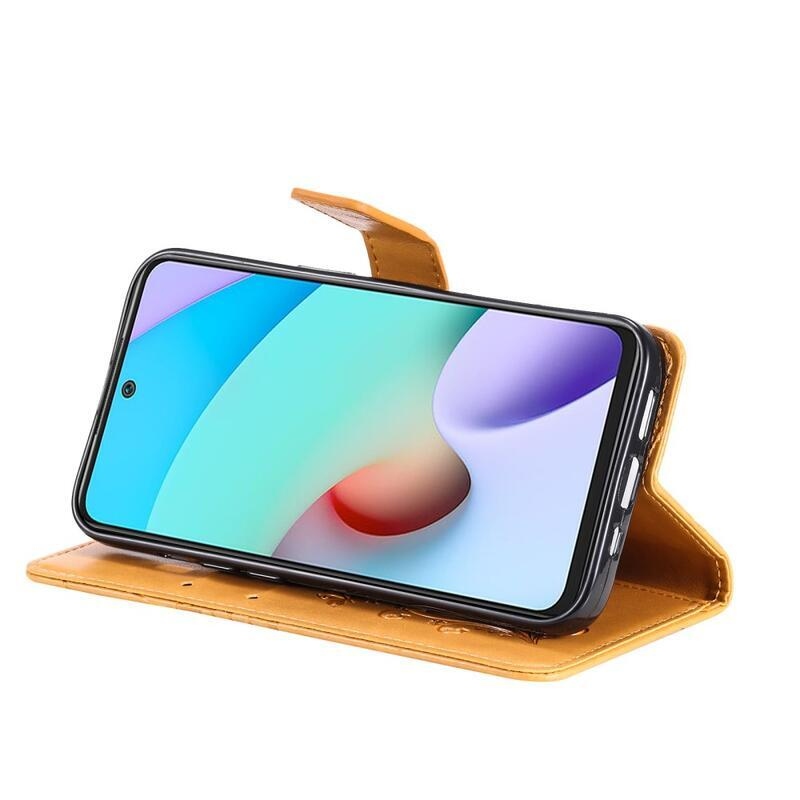 Nagy pillangó PU bőr pénztárca tok Xiaomi Redmi 10/Redmi 10 (2022) - sárga