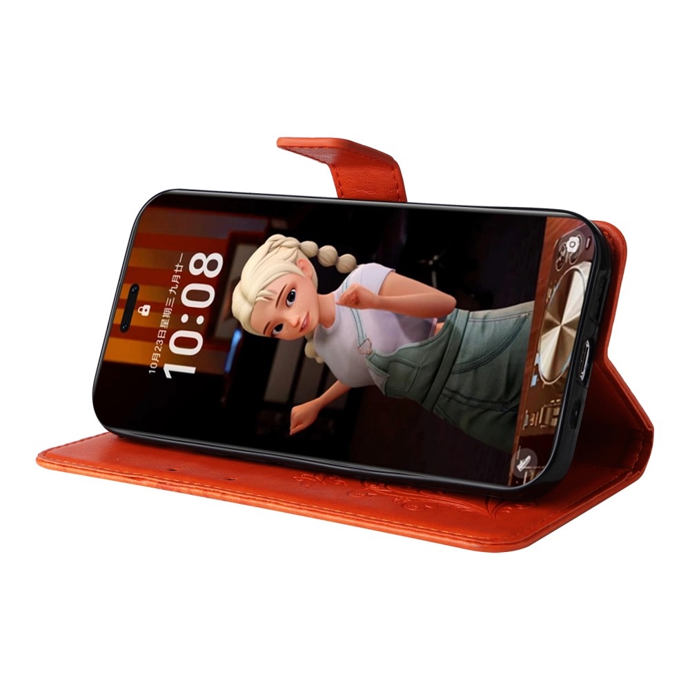 Nagy pillangó könyv tok a Honor Magic 7 Pro 5G számára - narancssárga