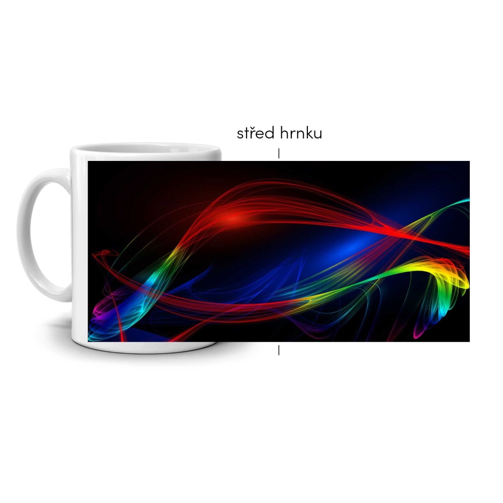 Fehér kerámia bögre 330ml képpel - absztrakt motívum 1