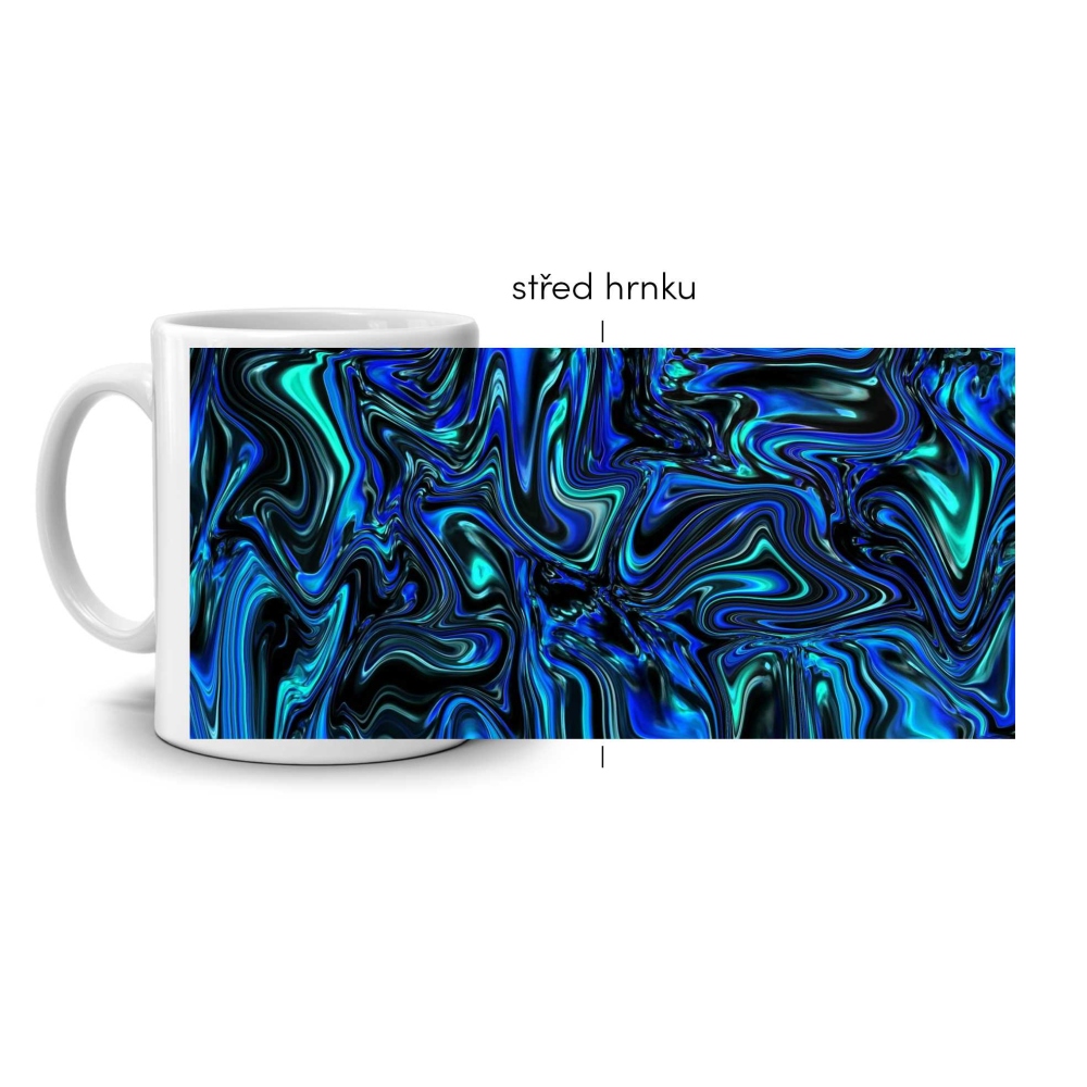 Fehér kerámia bögre 330ml képpel - absztrakt motívum 7