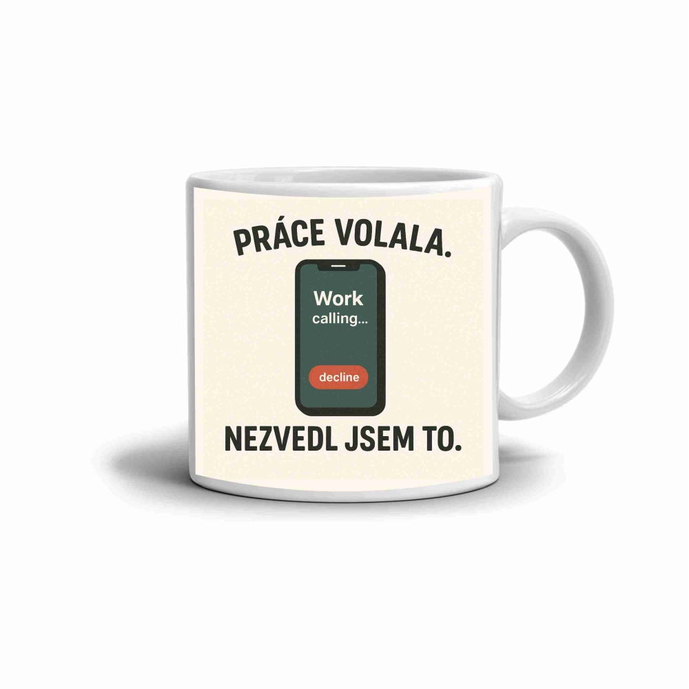 Fehér kerámia bögre 330ml képpel - idézet Munka neve