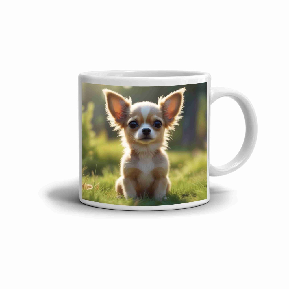 Fehér kerámia bögre 330ml képpel - csivava