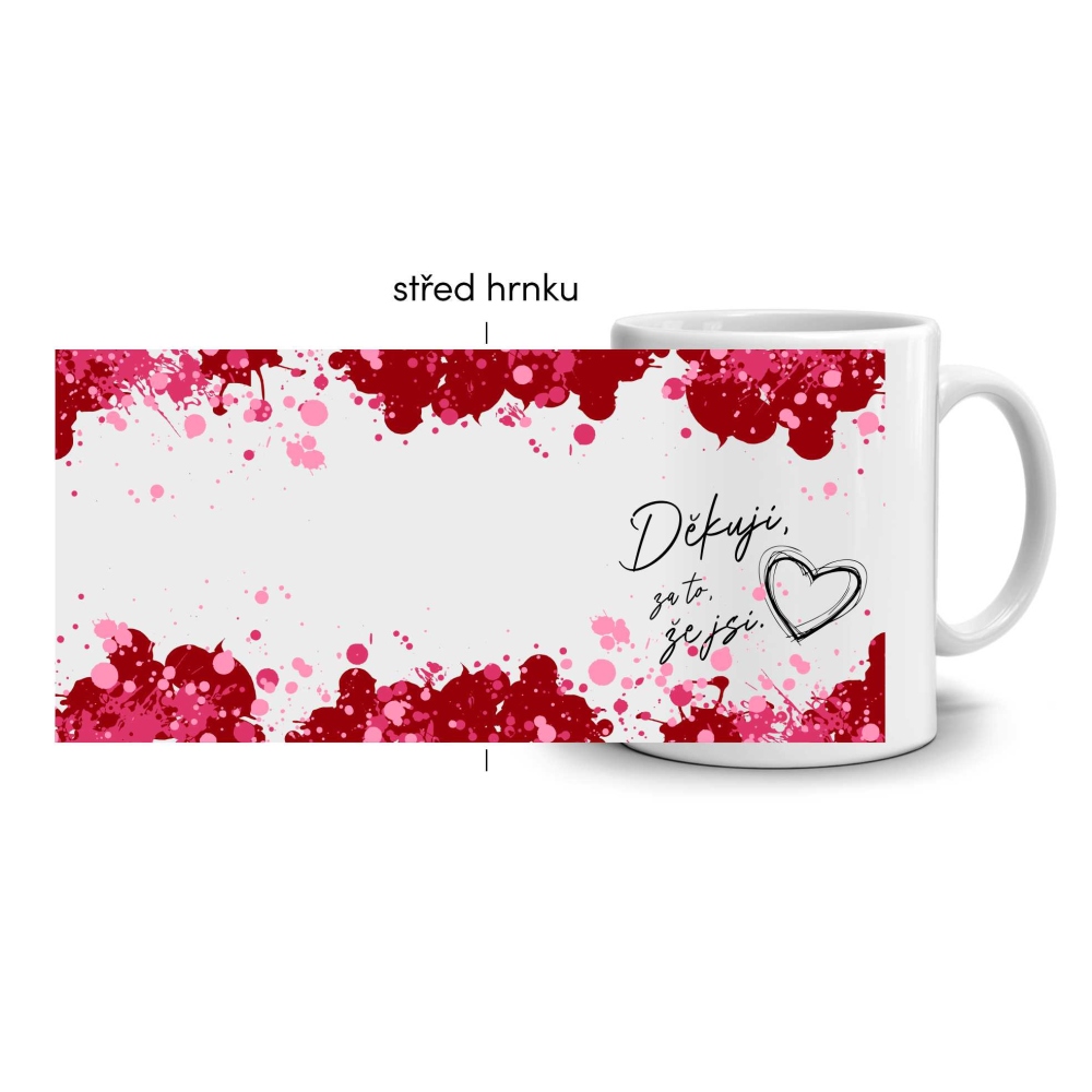 Fehér kerámia bögre 330ml képpel - 