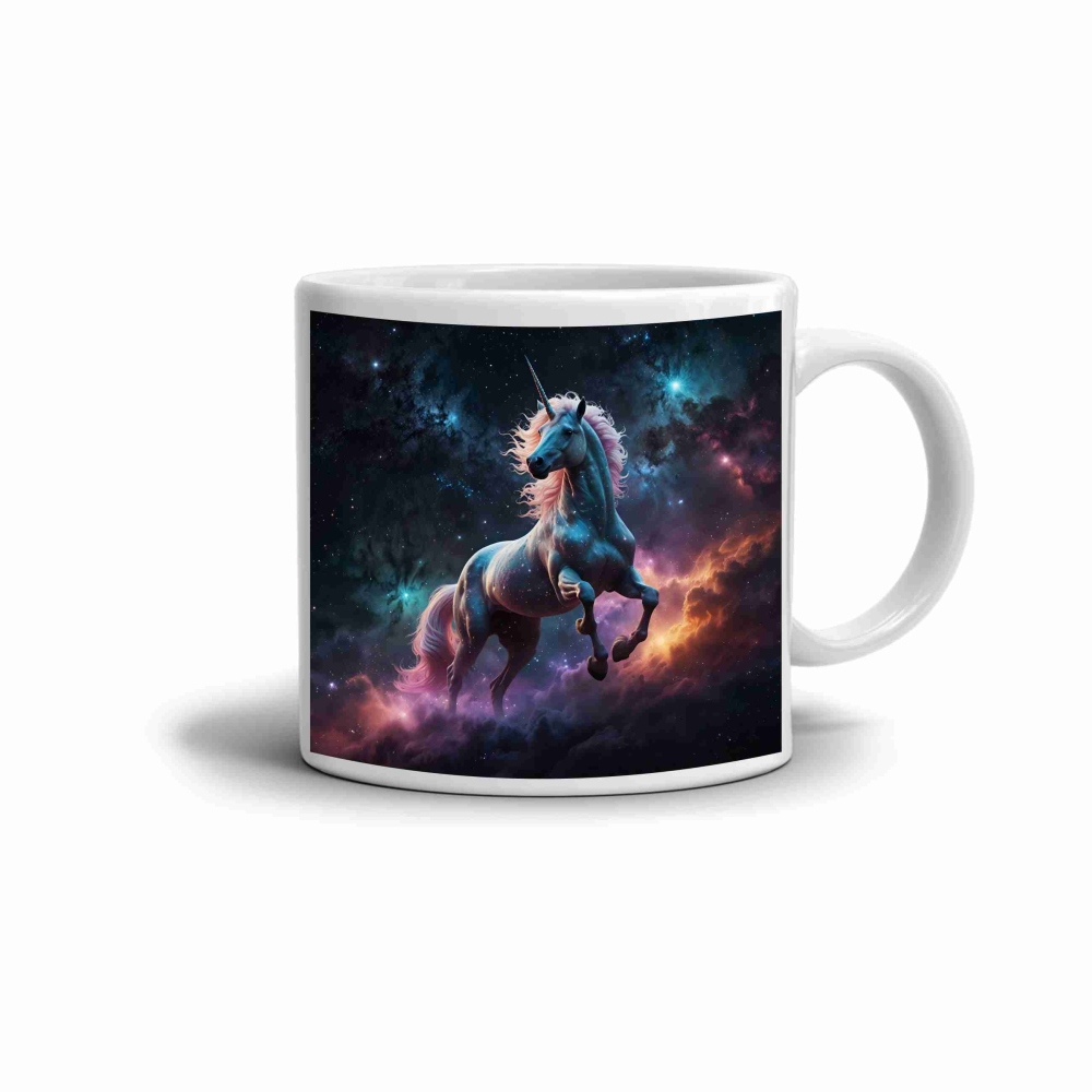 Fehér kerámia bögre 330ml képpel - galaktikus unikornis