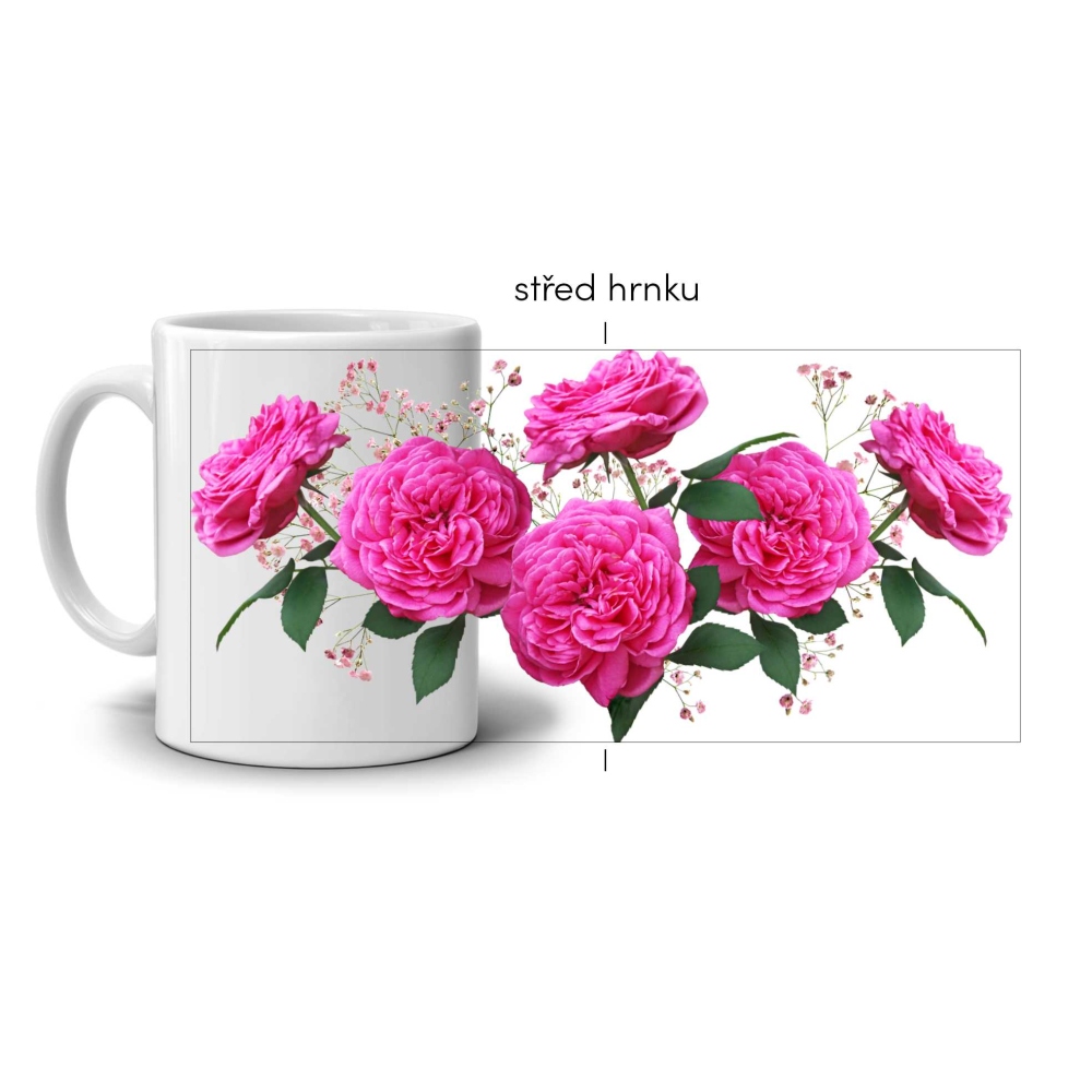 Fehér kerámia bögre 330ml képpel - golgotavirág