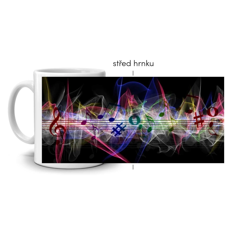 Fehér kerámia bögre 330ml képpel - színek dallamai