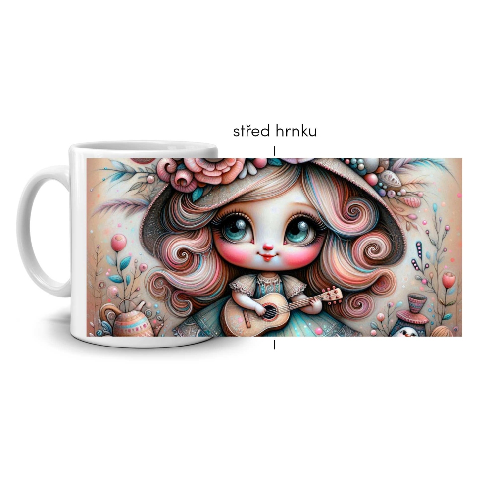 Fehér kerámia bögre 330ml képpel - álmok dallama