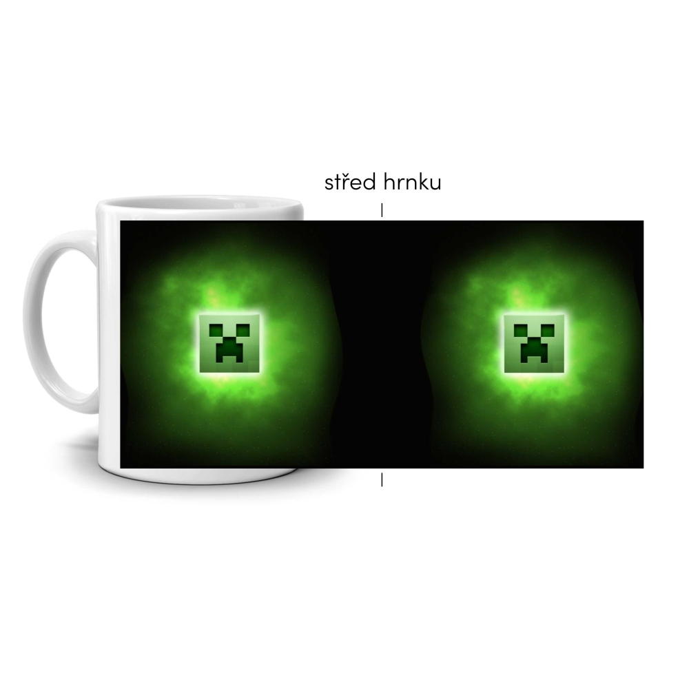 Fehér kerámia bögre 330ml képpel - minecraft 2