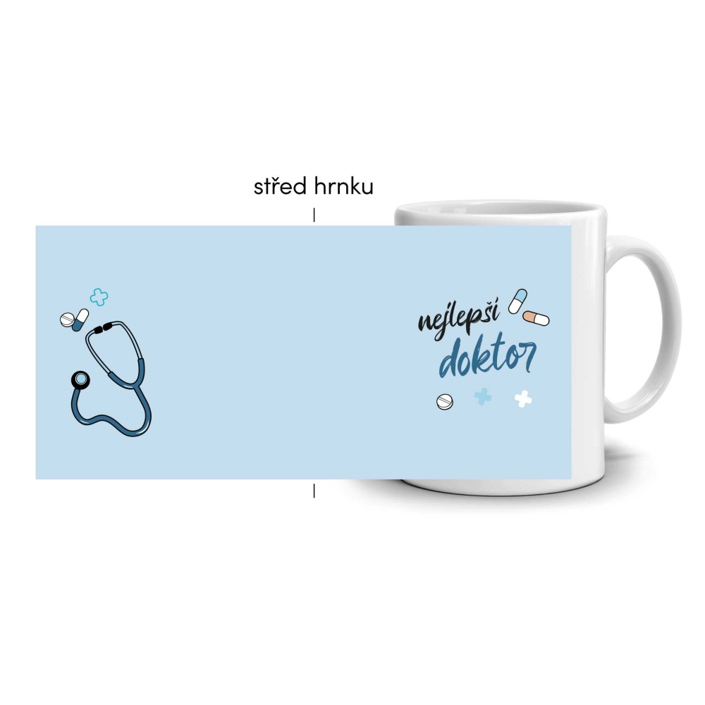 Fehér kerámia bögre 330ml képpel - legjobb orvos