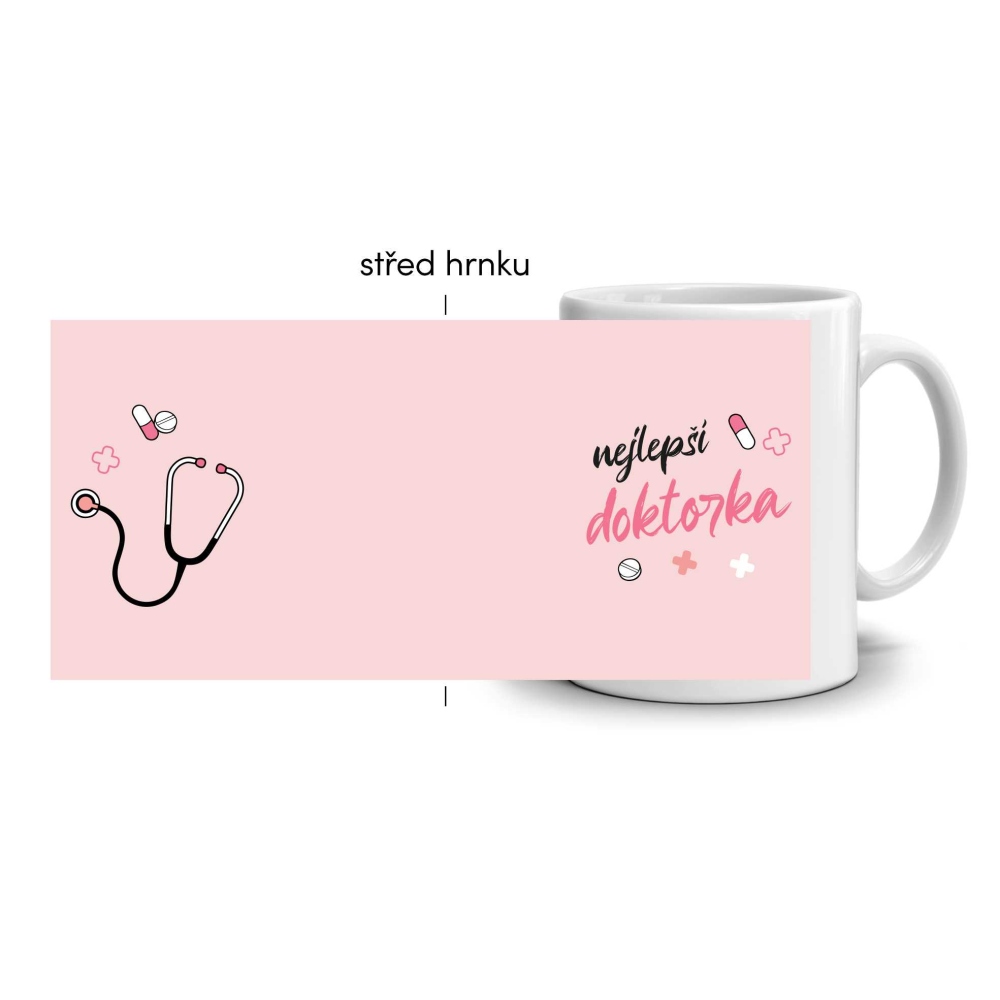 Fehér kerámia bögre 330ml képpel - legjobb orvos