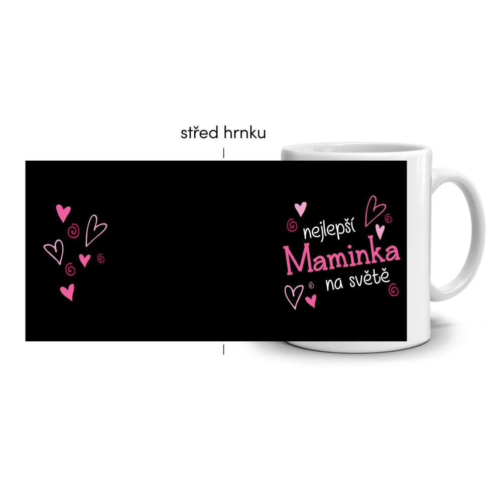 Fehér kerámia bögre 330ml képpel - legjobb anya (sötét téma)