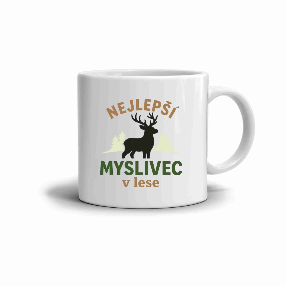 Fehér kerámia bögre 330ml képpel - best hunter