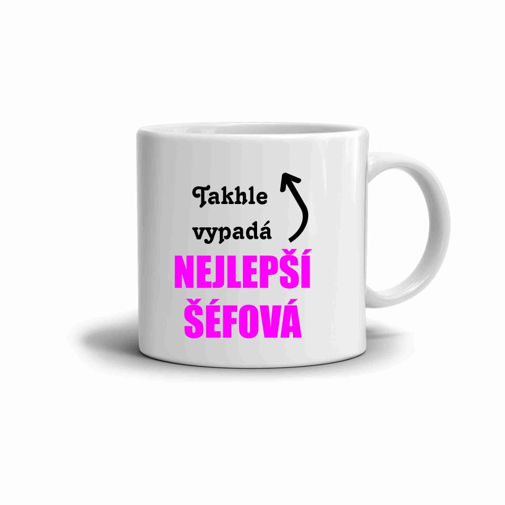 Fehér kerámia bögre 330ml képpel - best boss