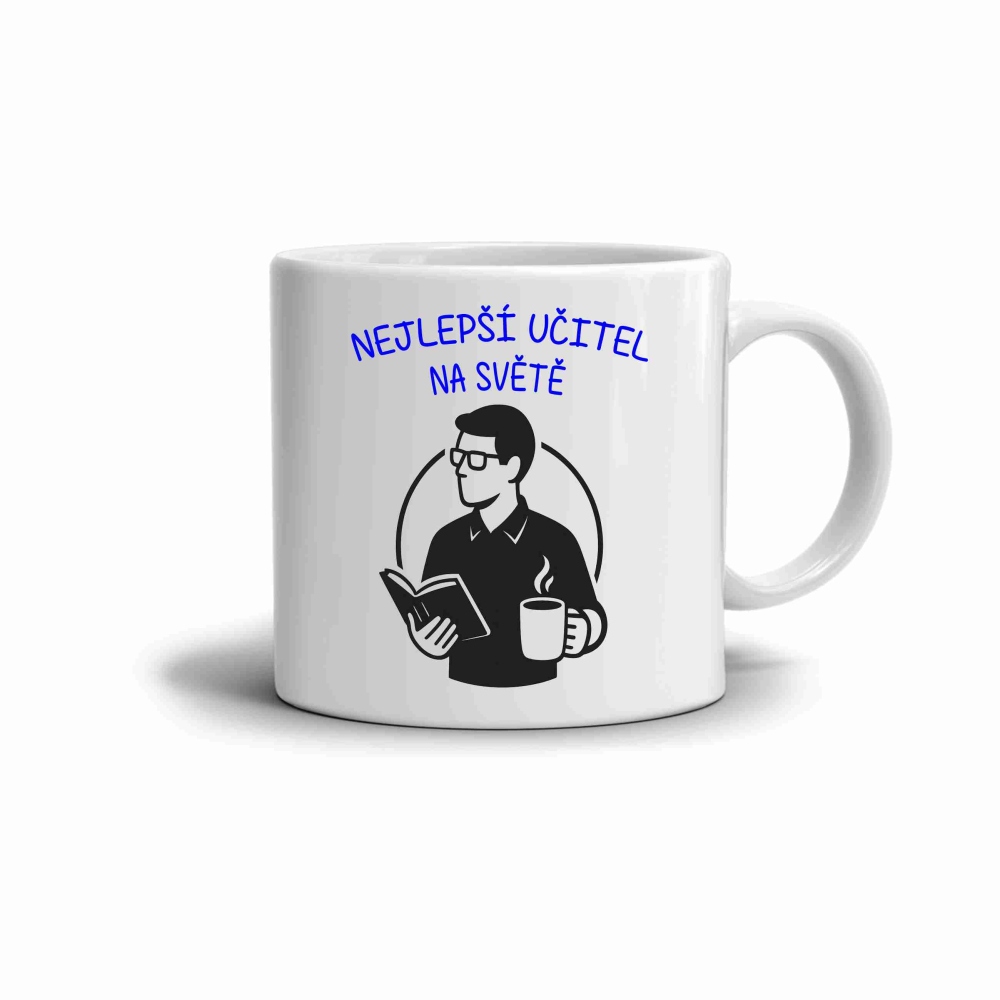 Fehér kerámia bögre 330ml képpel - legjobb tanár