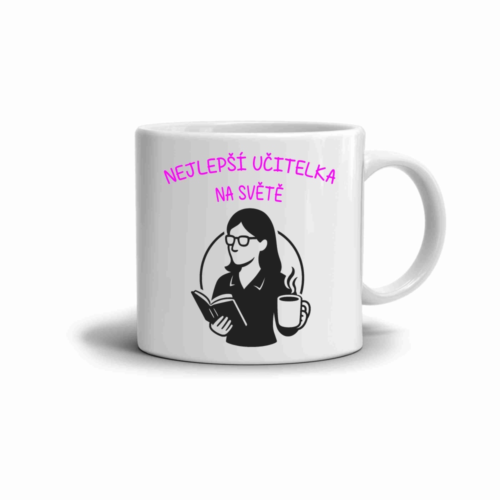 Fehér kerámia bögre 330ml képpel - legjobb tanár