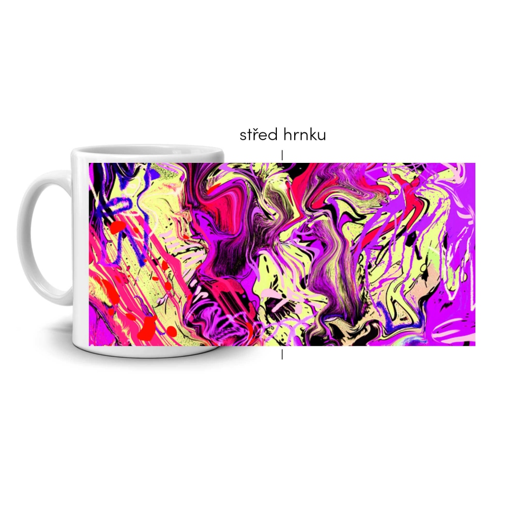 Fehér kerámia bögre 330ml képpel - neon robbanás