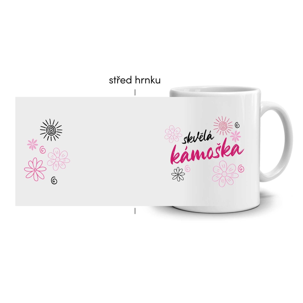 Fehér kerámia bögre 330ml képpel - nagyszerű barát (világos téma)