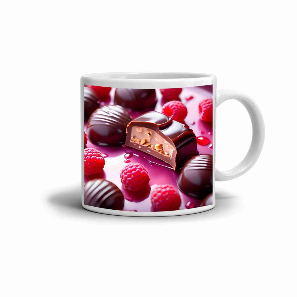 Fehér kerámia bögre 330ml képpel - édes kísértés