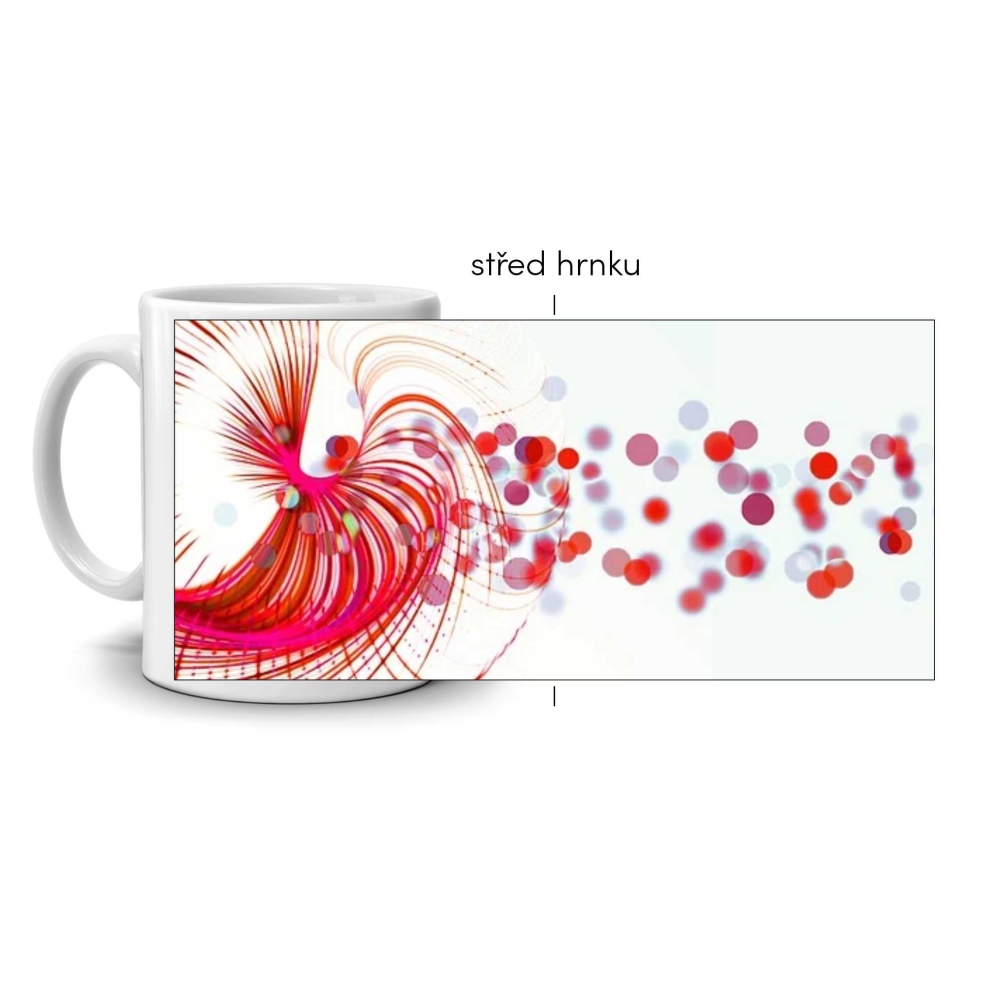 Fehér kerámia bögre 330ml képpel - vörös tánc