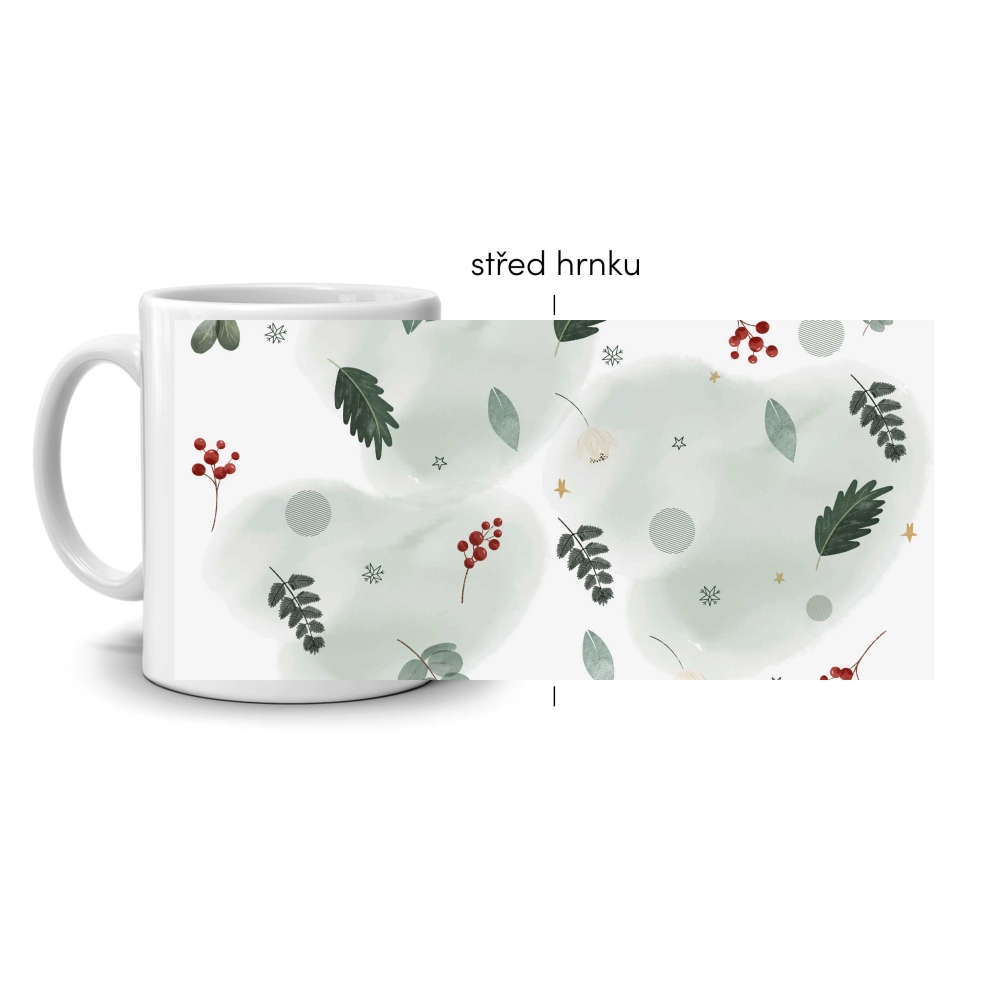 Fehér kerámia bögre 330ml képpel - karácsonyi harmónia