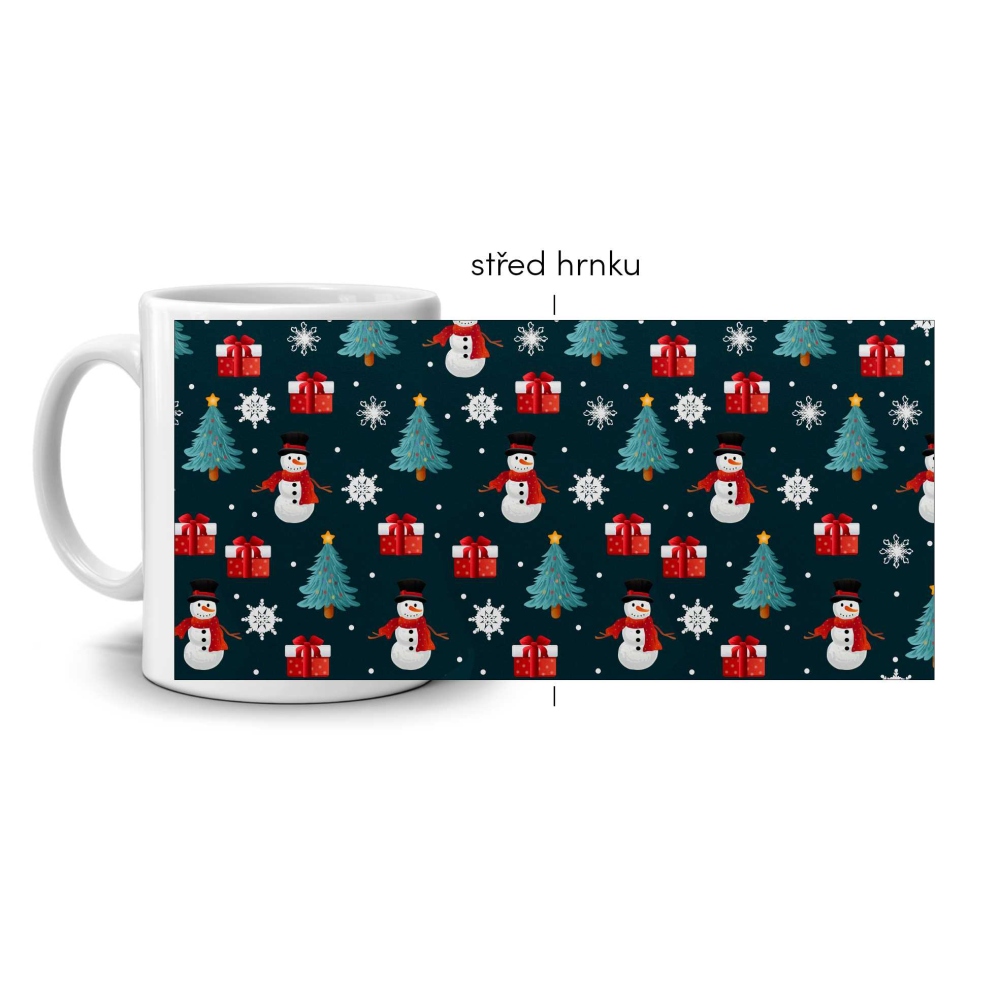 Fehér kerámia bögre 330ml képpel - karácsonyi motívum