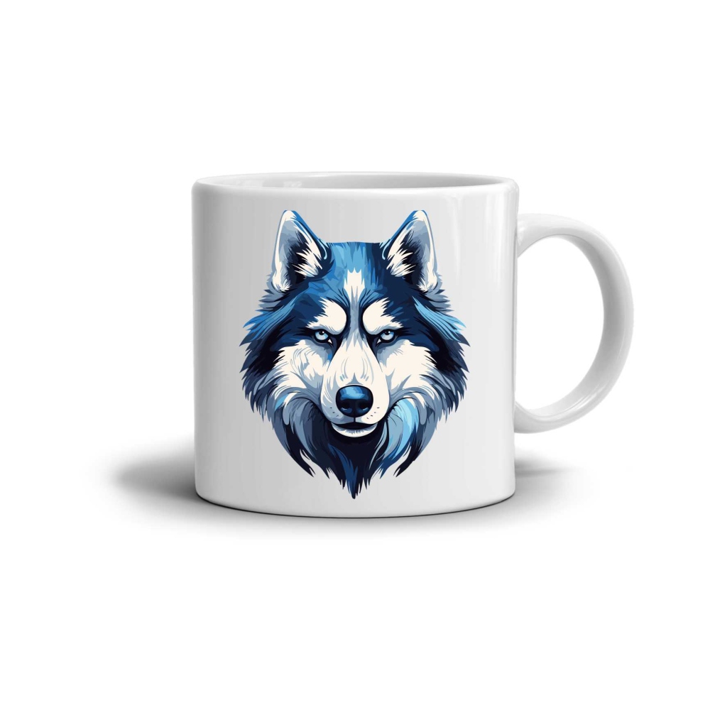 Fehér kerámia bögre 330ml képpel - Farkas