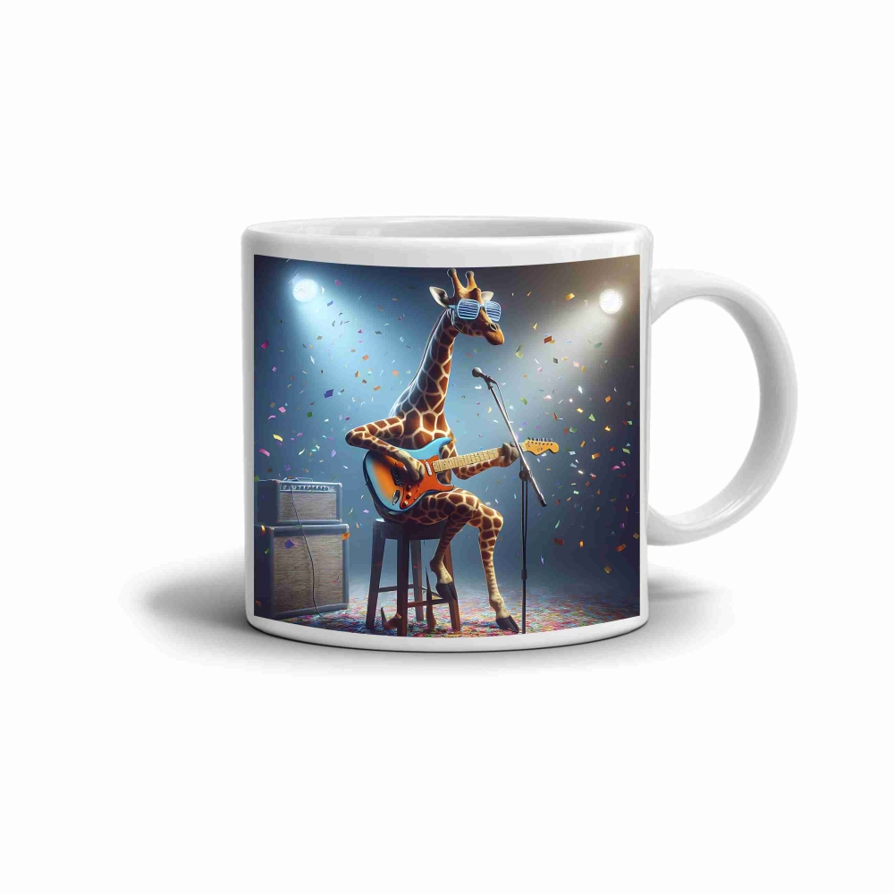 Fehér kerámia bögre 330ml képpel - zsiráf legendája