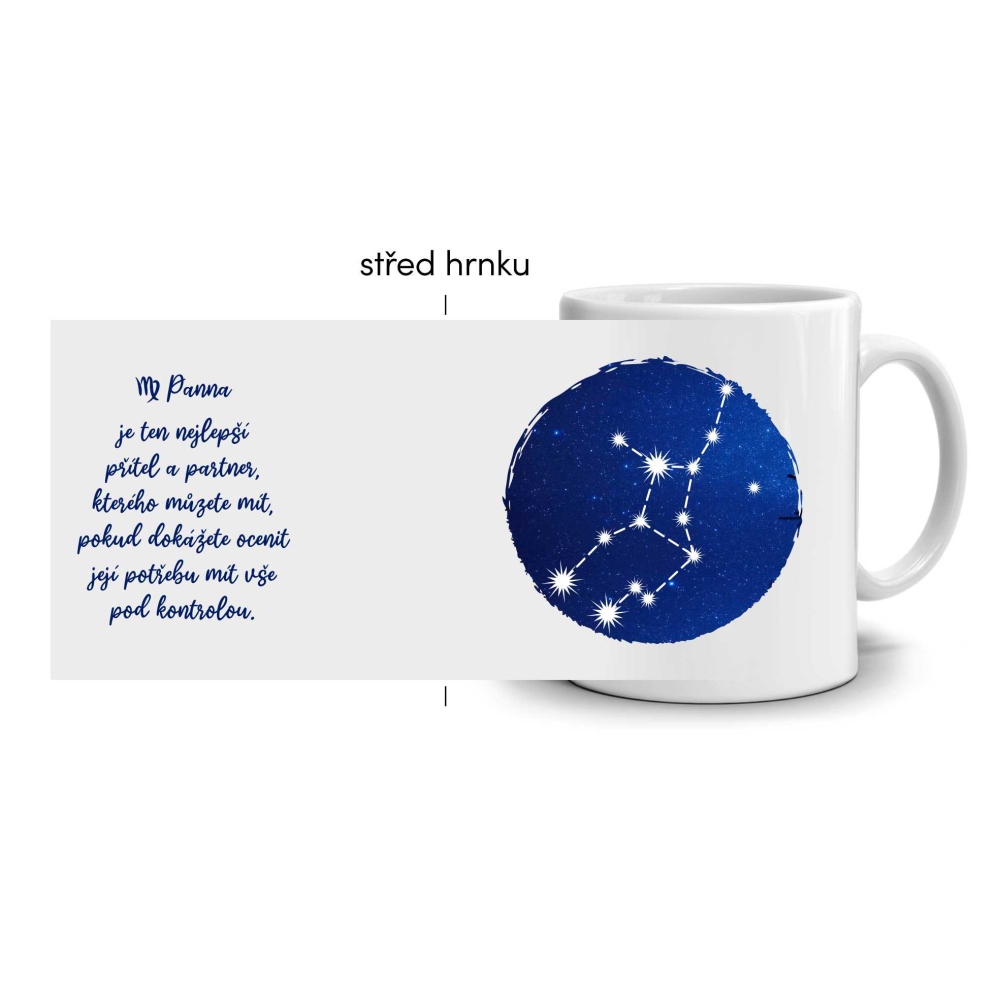 Fehér kerámia bögre 330ml képpel - Szűz jegy