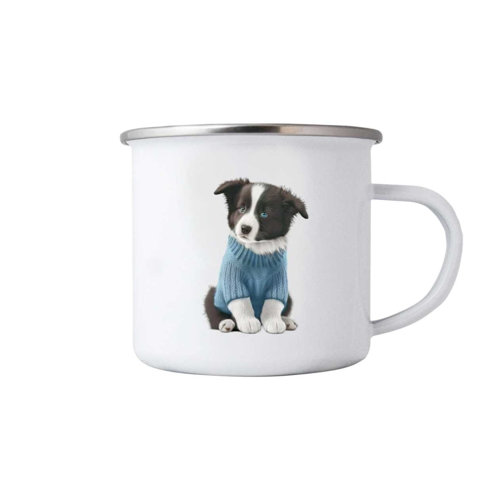 Fehér bögre 380ml képpel - pulóveres collie