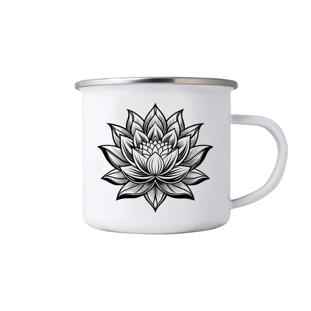 Fehér bögre 380ml képpel - lótuszvirág