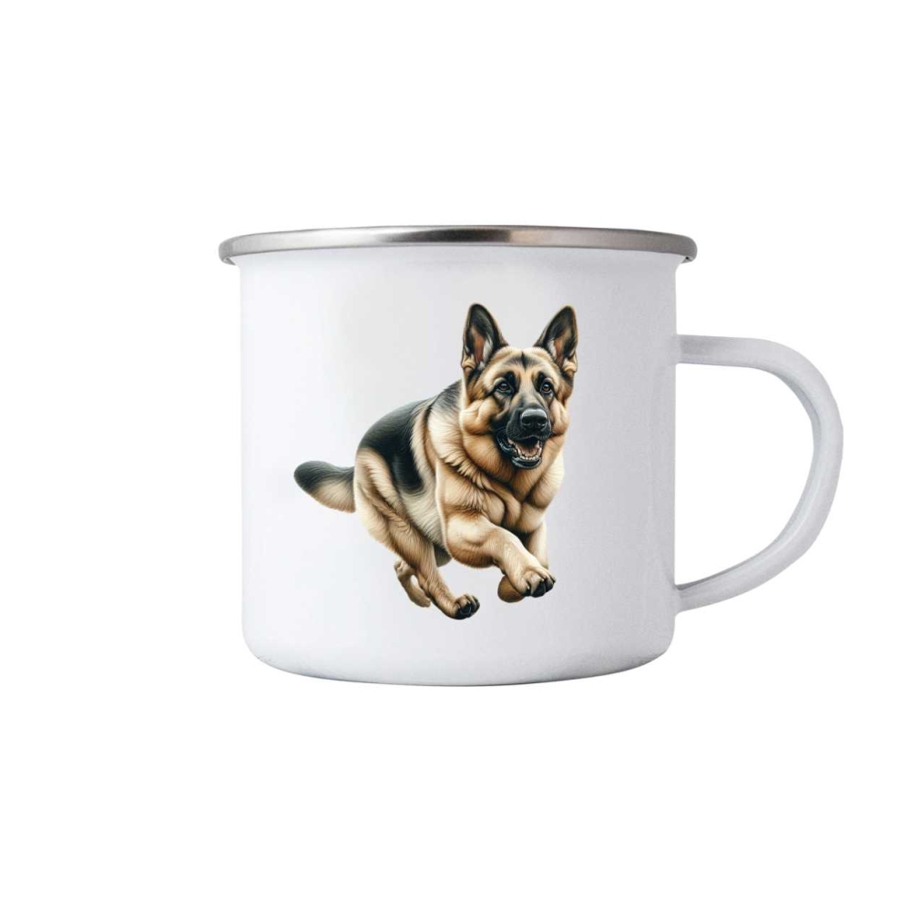 Fehér bögre 380ml képpel - német juhász mozgásban