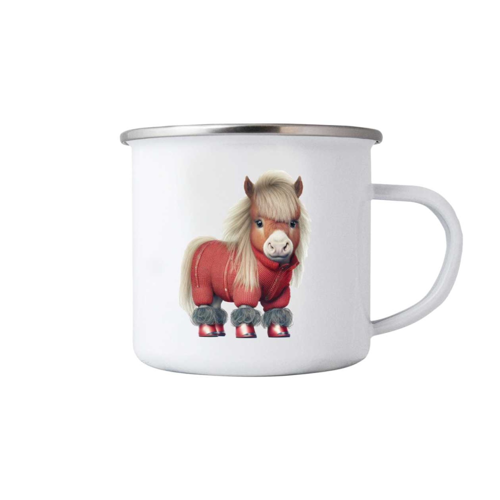 Fehér bögre 380ml képpel - póni pulóverben