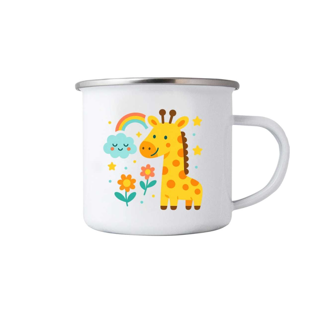 380 ml-es fehér bögre képpel - zsiráf