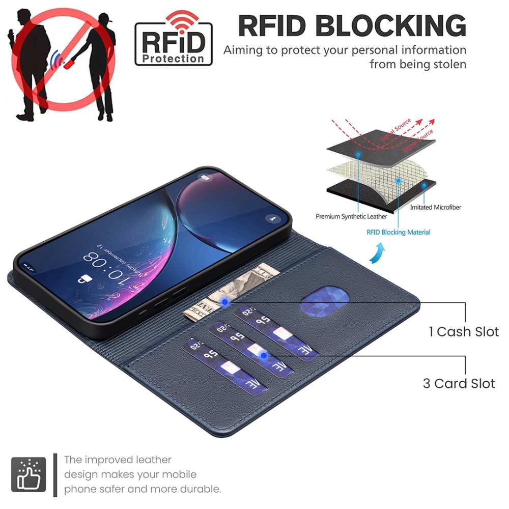 BINFEN könyvszerű tok a Google Pixel 11 Pro/11-hez – kék