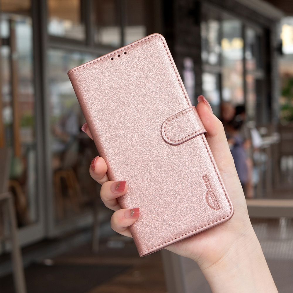 BINFEN könyvformájú tok a Google Pixel 11 Pro/11-hez – rózsaszín-arany