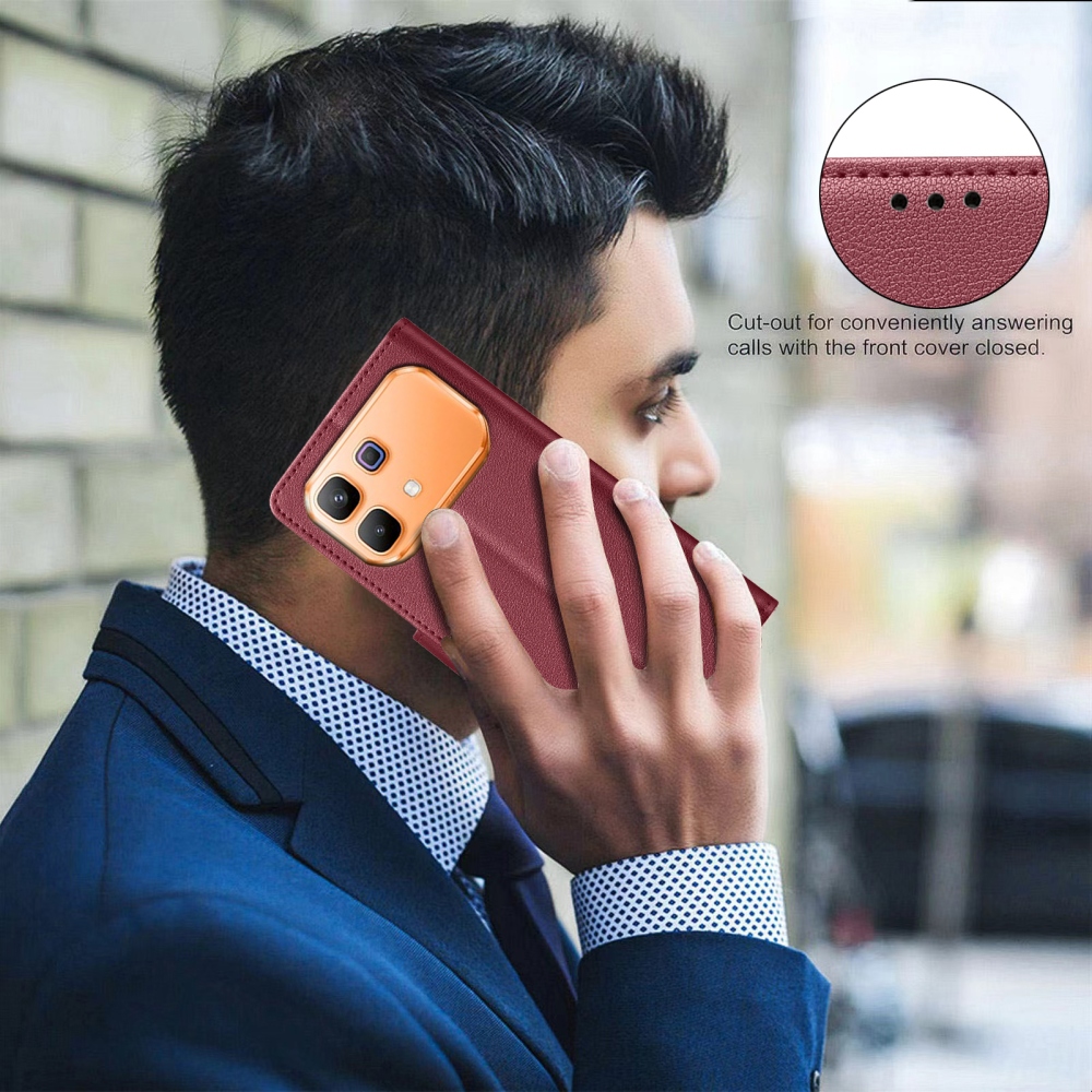 BINFEN könyvtáska Infinix Note 60 5G/Note 60 Pro 5G - piros